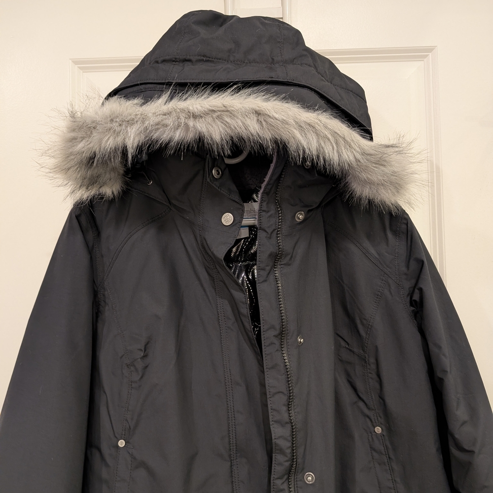 Columbia Icelandic Winter Parka Jacket Black Omni Heat Lining - Picture 16 of 16
